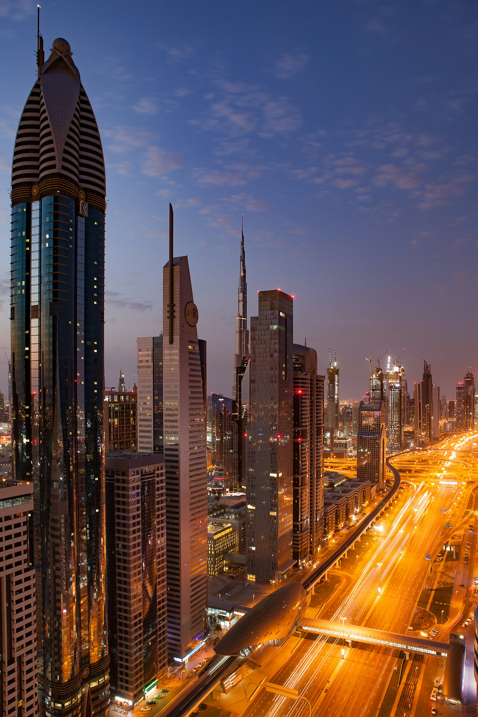 Dubai city at dusk